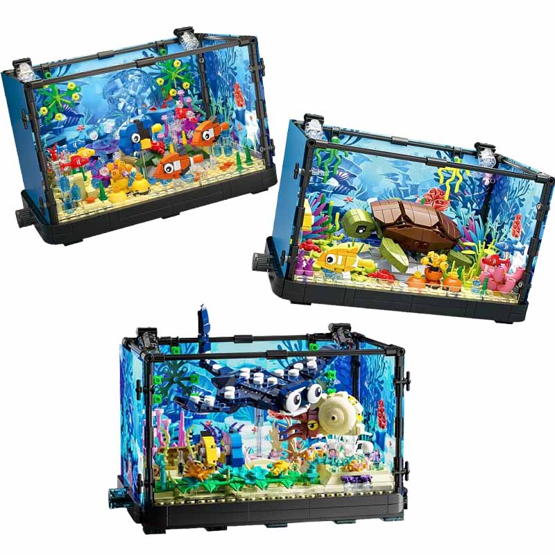 Aquarium Fish Lego - Set di blocchi da costruzione per