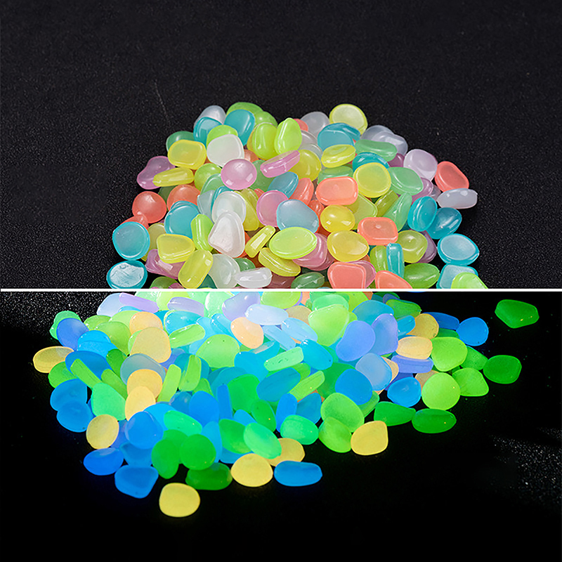 Aquarium Fish Glow In The Dark - 100 Pezzi di Pietre Luminose per