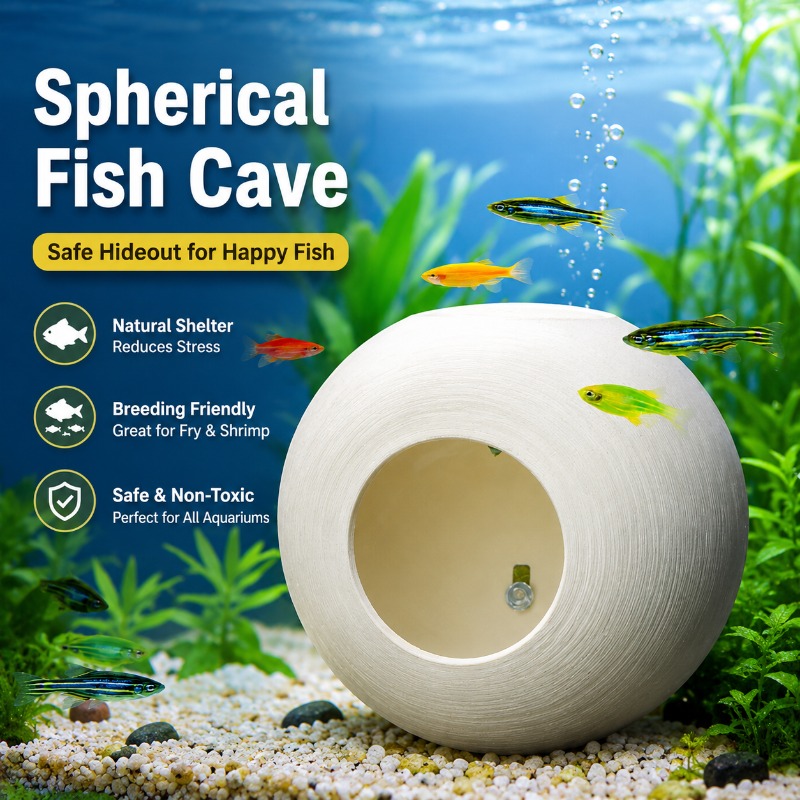 Aquarium Fish Parrot - Ornamento Creativo per Acquario, Rifugio Sferico