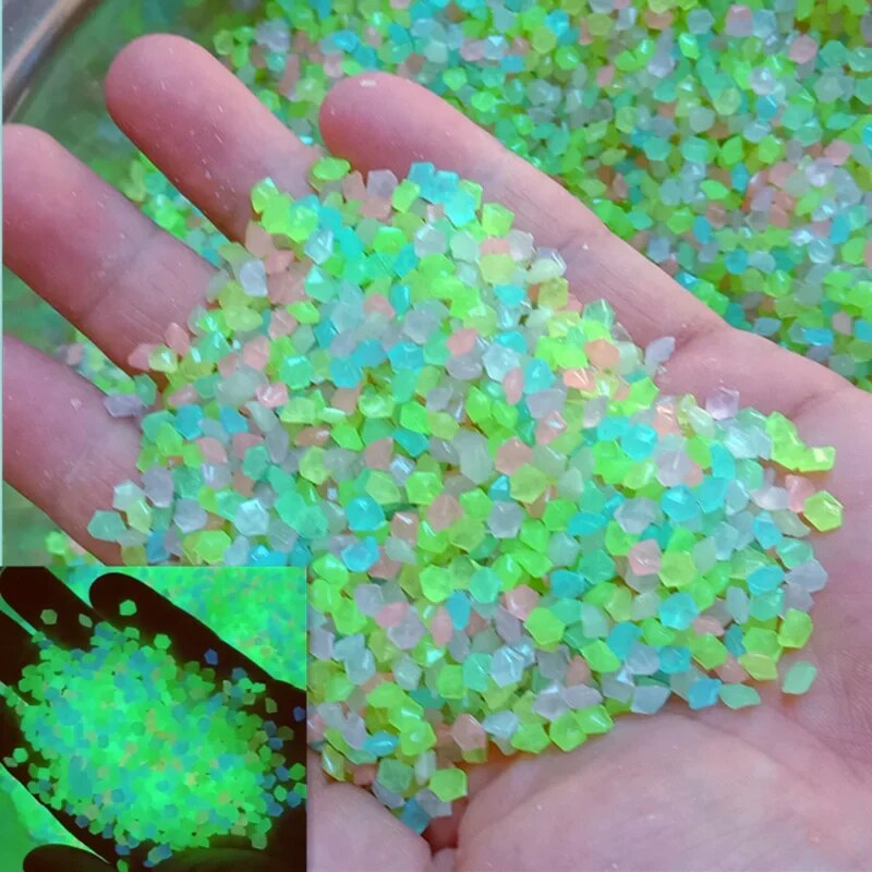 Aquarium Fish Glow In The Dark - 1000 pz 3-5mm Sabbia Luminosa Glow